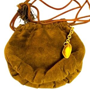 VINTAGE: 💯% Authentic Suede Drawstring Purse!